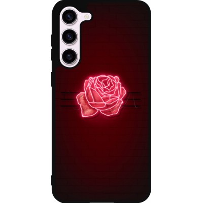 Coque Samsung Galaxy S23+ - Silicone rigide noir Spring 23 neon rose