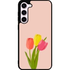 Coque Samsung Galaxy S23+ - Silicone rigide noir Spring 23 tulip trio