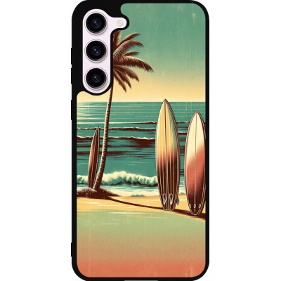 Coque Samsung Galaxy S23+ - Silicone rigide noir Surf Paradise