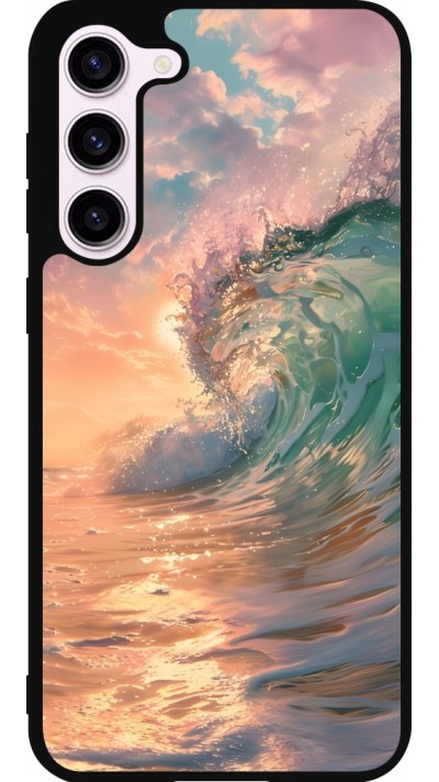 Coque Samsung Galaxy S23+ - Silicone rigide noir Wave Sunset