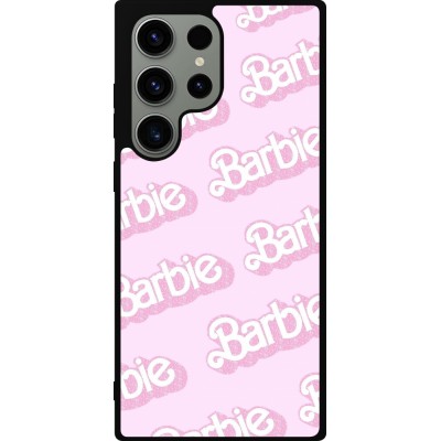 Coque Samsung Galaxy S23 Ultra - Silicone rigide noir Barbie light pink pattern