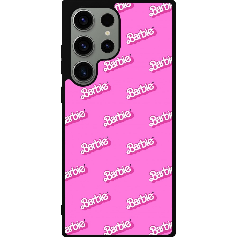 Samsung Galaxy S23 Ultra Case Hülle - Silikon schwarz Barbie Pattern