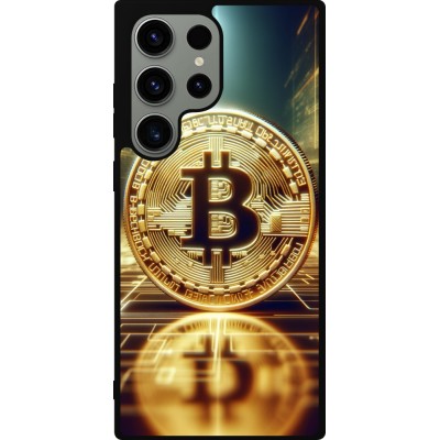 Coque Samsung Galaxy S23 Ultra - Silicone rigide noir Bitcoin Standing