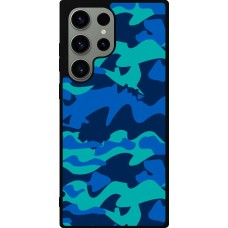 Samsung Galaxy S23 Ultra Case Hülle - Silikon schwarz Camo Blue