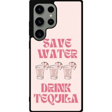 Coque Samsung Galaxy S23 Ultra - Silicone rigide noir Cocktail Save Water Drink Tequila