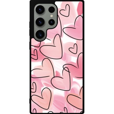 Coque Samsung Galaxy S23 Ultra - Silicone rigide noir Easter 2023 pink hearts