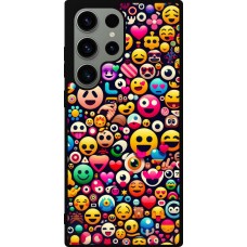 Coque Samsung Galaxy S23 Ultra - Silicone rigide noir Emoji Mix Color