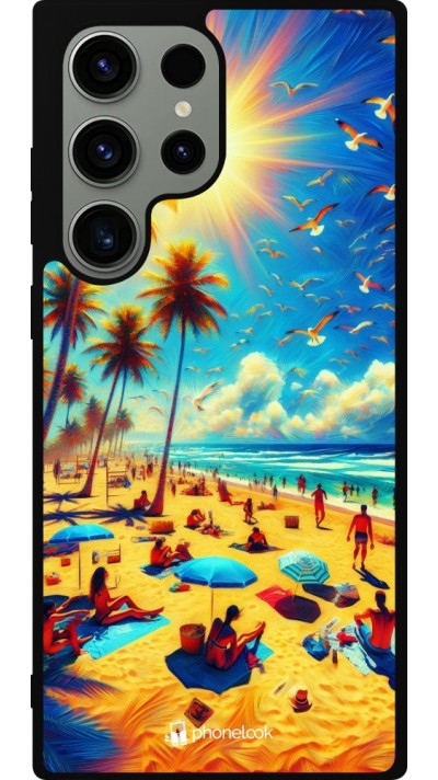 Coque Samsung Galaxy S23 Ultra - Silicone rigide noir Été Paradis Paint