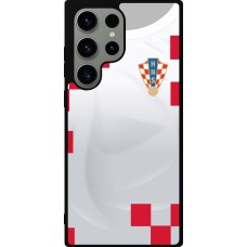 Samsung Galaxy S23 Ultra Case Hülle - Silikon schwarz Kroatien 2022 personalisierbares Fussballtrikot