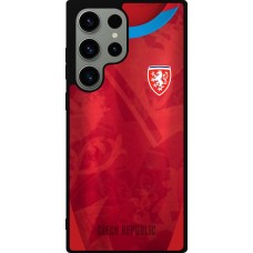 Coque Samsung Galaxy S23 Ultra - Silicone rigide noir Maillot de football République Tchèque personnalisable