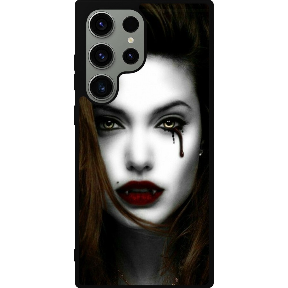 Coque Samsung Galaxy S23 Ultra - Silicone rigide noir Halloween 2023 gothic vampire