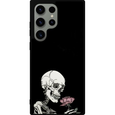 Coque Samsung Galaxy S23 Ultra - Silicone rigide noir Halloween 2023 rose and skeleton