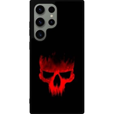 Coque Samsung Galaxy S23 Ultra - Silicone rigide noir Halloween 2023 scary skull