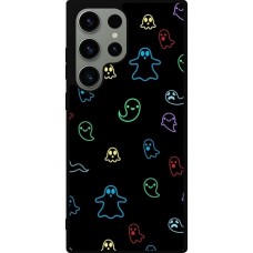 Coque Samsung Galaxy S23 Ultra - Silicone rigide noir Halloween 2024 colorful ghosts