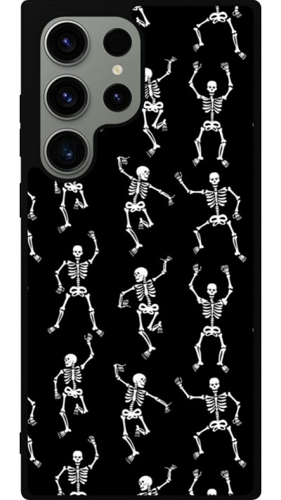 Coque Samsung Galaxy S23 Ultra - Silicone rigide noir Halloween 2024 dancing skeleton