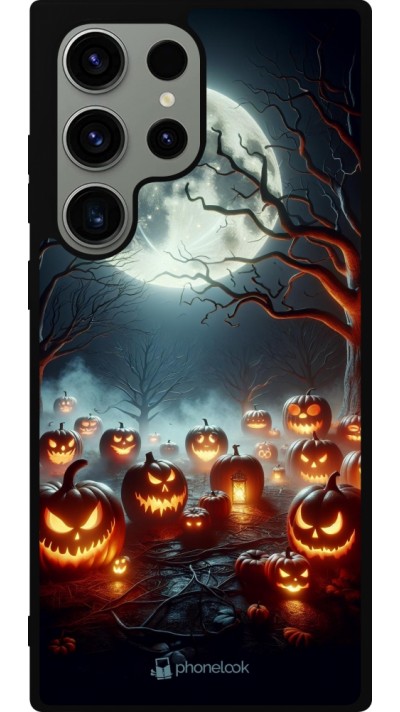 Coque Samsung Galaxy S23 Ultra - Silicone rigide noir Halloween 2024 Many Pumpkins