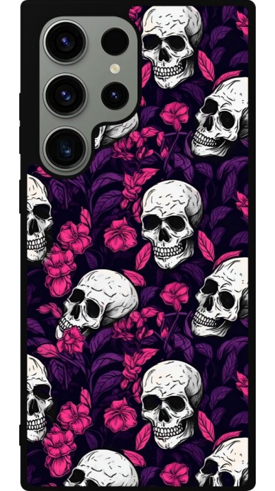 Coque Samsung Galaxy S23 Ultra - Silicone rigide noir Halloween 2024 romantic skulls