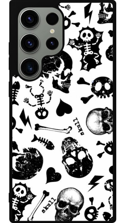 Coque Samsung Galaxy S23 Ultra - Silicone rigide noir Halloween 2024 skeleton mix