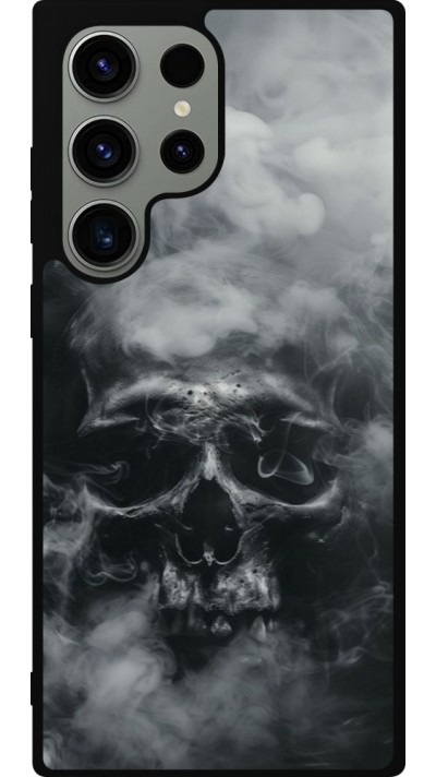 Coque Samsung Galaxy S23 Ultra - Silicone rigide noir Halloween 2024 smoky skull