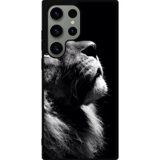 Samsung Galaxy S23 Ultra Case Hülle - Silikon schwarz Lion looking up