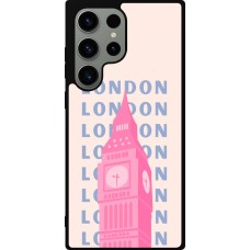 Coque Samsung Galaxy S23 Ultra - Silicone rigide noir London Pink Print