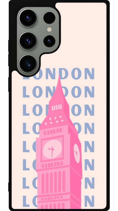 Coque Samsung Galaxy S23 Ultra - Silicone rigide noir London Pink Print