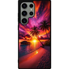 Coque Samsung Galaxy S23 Ultra - Silicone rigide noir Maldives Dusk Bliss