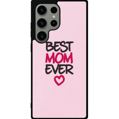 Coque Samsung Galaxy S23 Ultra - Silicone rigide noir Mom 2023 best Mom ever pink