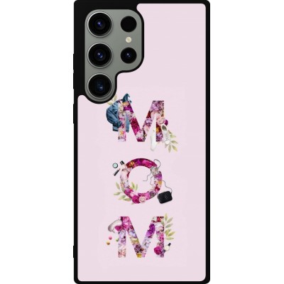 Coque Samsung Galaxy S23 Ultra - Silicone rigide noir Mom 2024 girly mom