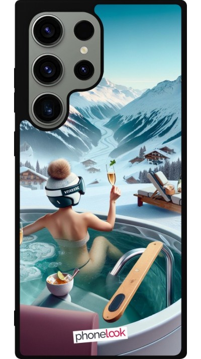 Coque Samsung Galaxy S23 Ultra - Silicone rigide noir Montagne Glamour Jacuzzi