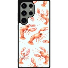 Coque Samsung Galaxy S23 Ultra - Silicone rigide noir Pattern de homards pastels