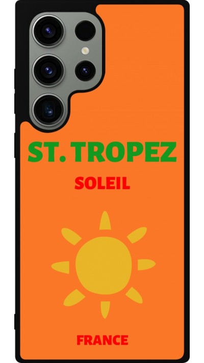 Coque Samsung Galaxy S23 Ultra - Silicone rigide noir Pop Summer Destination St-Tropez