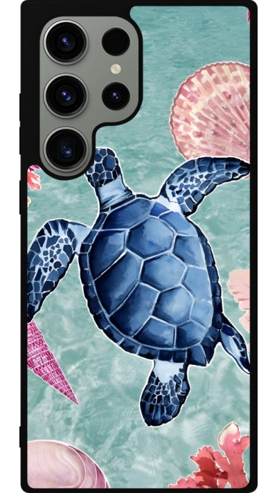 Coque Samsung Galaxy S23 Ultra - Silicone rigide noir Preppy Turtle