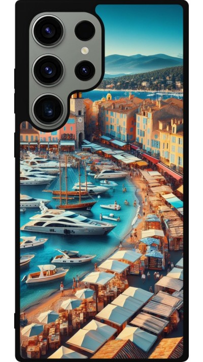 Coque Samsung Galaxy S23 Ultra - Silicone rigide noir Saint-Tropez Beach