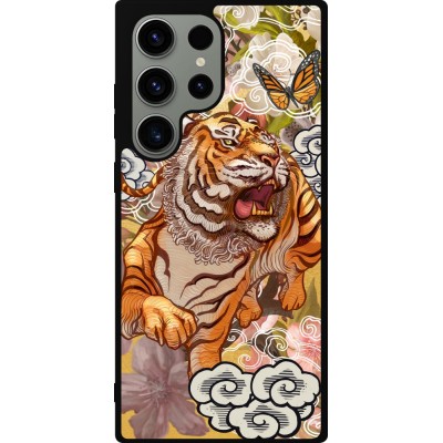 Coque Samsung Galaxy S23 Ultra - Silicone rigide noir Spring 23 japanese tiger