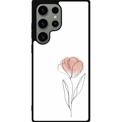 Coque Samsung Galaxy S23 Ultra - Silicone rigide noir Spring 23 minimalist flower