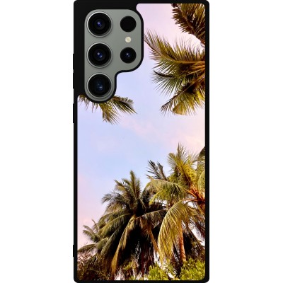 Coque Samsung Galaxy S23 Ultra - Silicone rigide noir Summer 2023 palm tree vibe