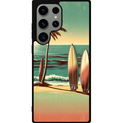 Coque Samsung Galaxy S23 Ultra - Silicone rigide noir Surf Paradise