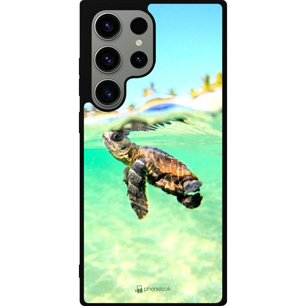 Samsung Galaxy S23 Ultra Case Hülle - Silikon schwarz Turtle Underwater