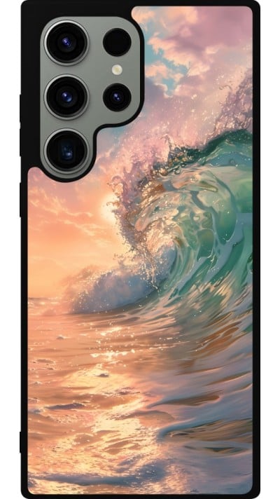 Coque Samsung Galaxy S23 Ultra - Silicone rigide noir Wave Sunset