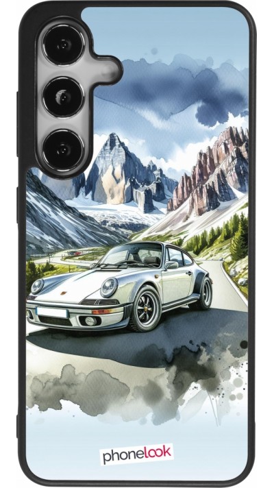 Samsung Galaxy S24 Case Hülle - Silikon schwarz Porsche 911 Berg Aquarell