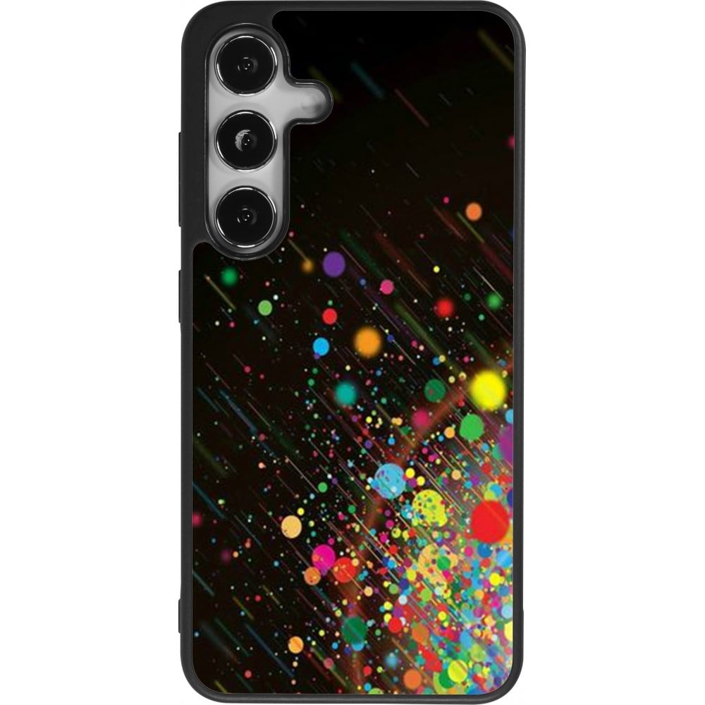 Coque Samsung Galaxy S24 - Silicone rigide noir Abstract Bubble Lines