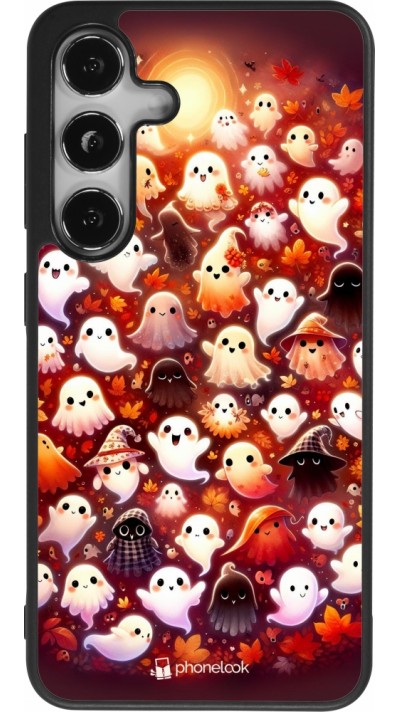 Coque Samsung Galaxy S24 - Silicone rigide noir Fantômes automne mignons