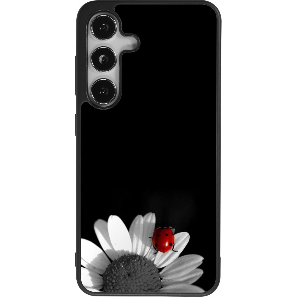 Coque Samsung Galaxy S24 - Silicone rigide noir Black and white Cox