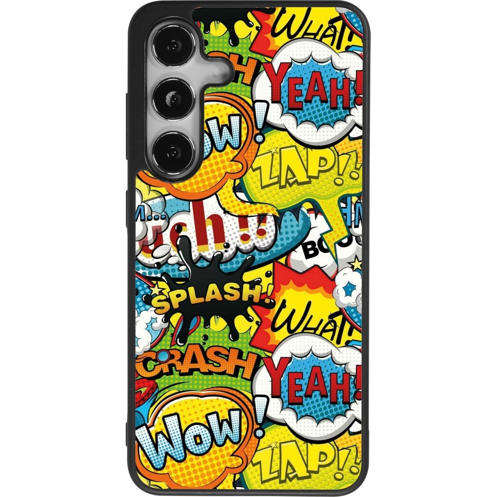 Coque Samsung Galaxy S24 - Silicone rigide noir Cartoons slogans