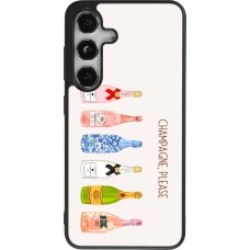 Coque Samsung Galaxy S24 - Silicone rigide noir Champagne Please