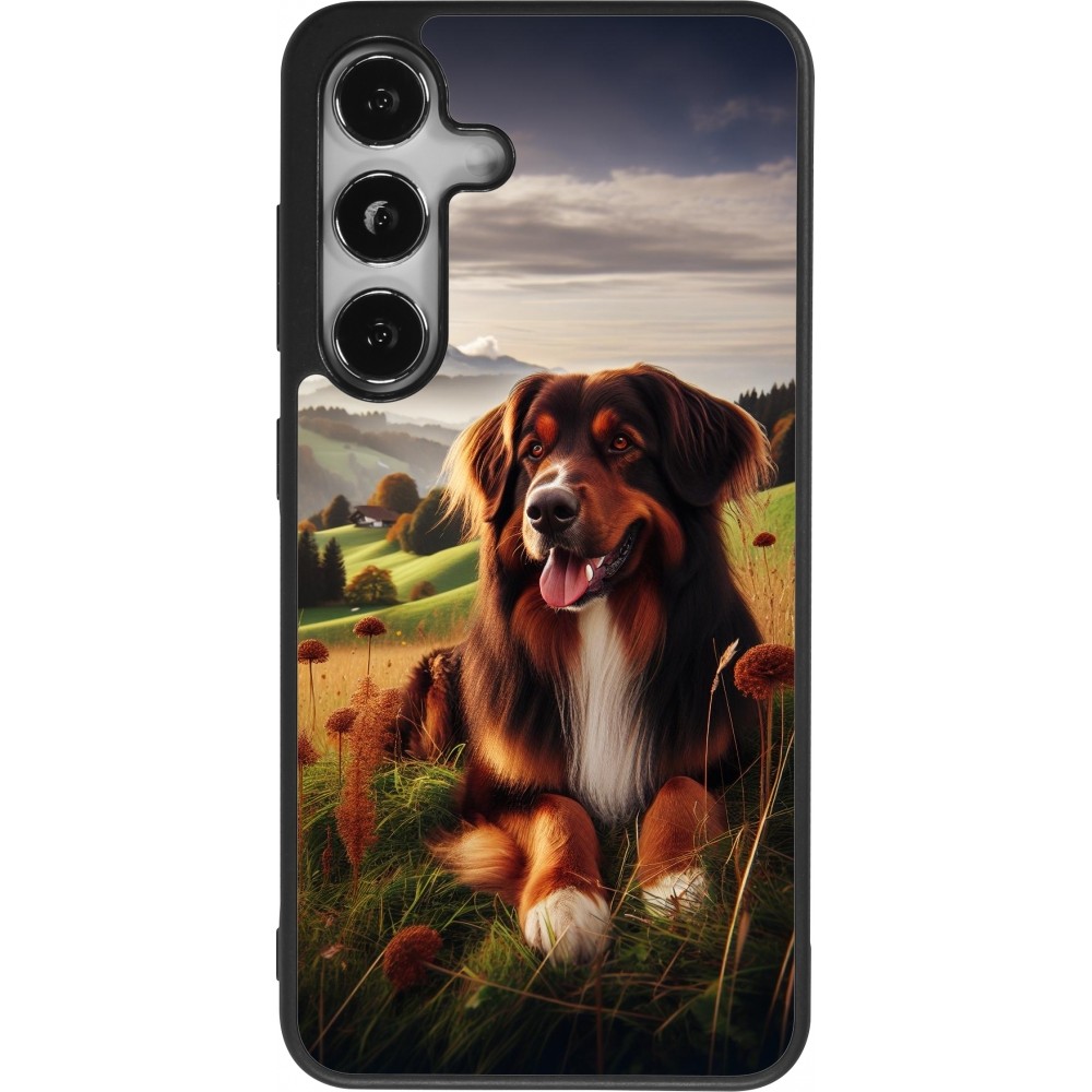 Samsung Galaxy S24 Case Hülle - Silikon schwarz Hund Land Schweiz