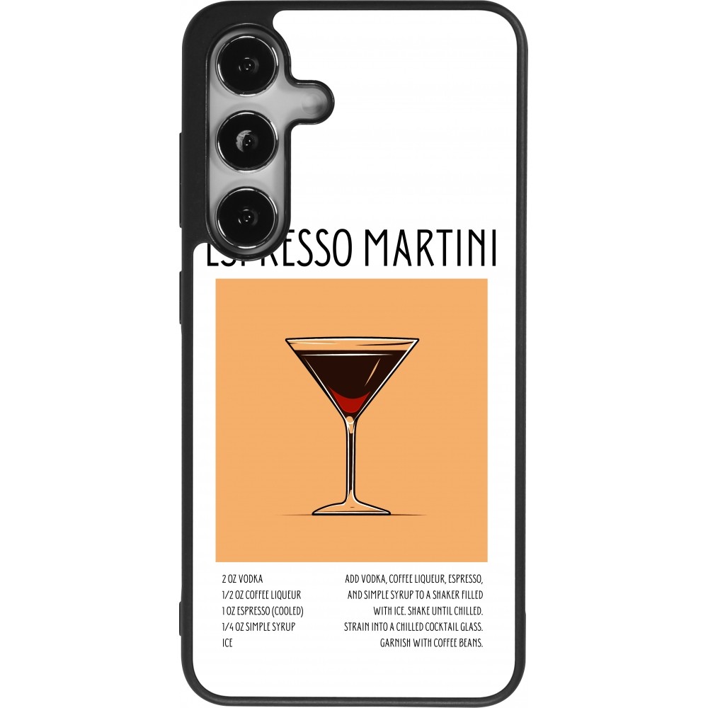 Samsung Galaxy S24 Case Hülle - Silikon schwarz Cocktail Rezept Espresso Martini