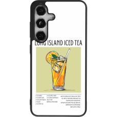 Coque Samsung Galaxy S24 - Silicone rigide noir Cocktail recette Long Island Ice Tea