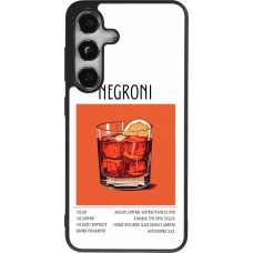 Coque Samsung Galaxy S24 - Silicone rigide noir Cocktail recette Negroni